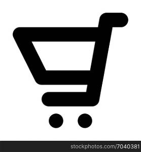 E-commerce shopping cart, icon on isolated background
