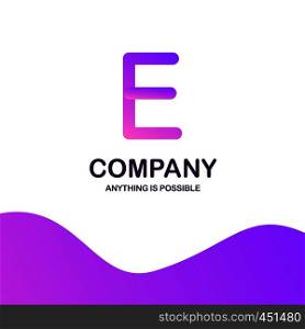 E company logo design with purple theme vector