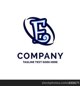 E Company Name Design Blue Logo Design. Logo Template. Brand Name template Place for Tagline. Creative Logo Design