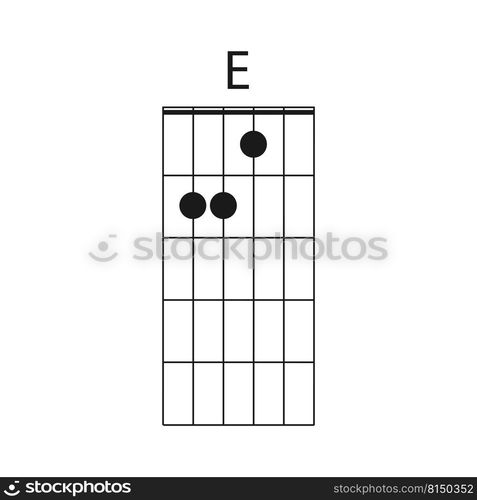 E guitar chord icon vector illustration design