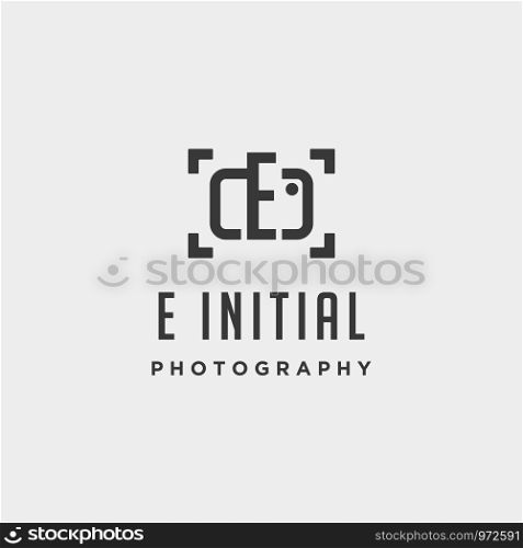 e initial photography logo template vector design icon element. e initial photography logo template vector design