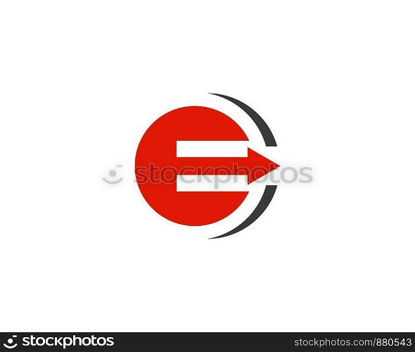 E Letter arrow Logo Business Template Vector icon