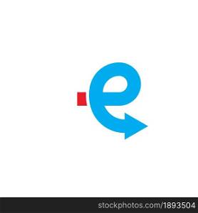 E letter arrow vector icon illustration concept design template