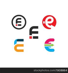 E letter arrow vector icon illustration design