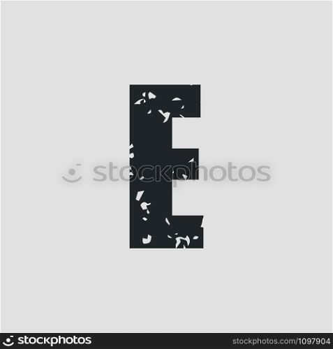 E letter grunge style simple design. Vector eps10