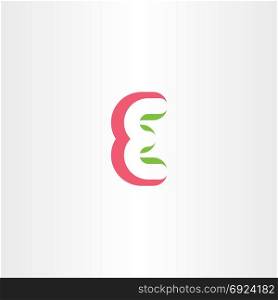 e letter light red green logo vector design