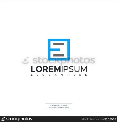 E letter logo, e shop icon, 2d vector, green and white colors Vector Illustration