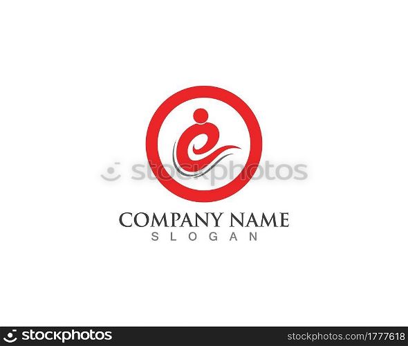 E Letter People Logo Design Template