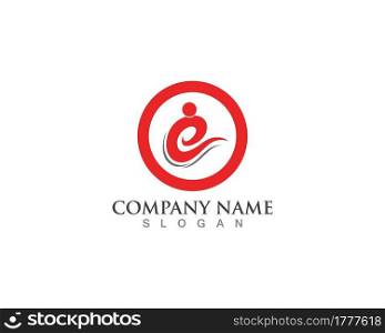 E Letter People Logo Design Template