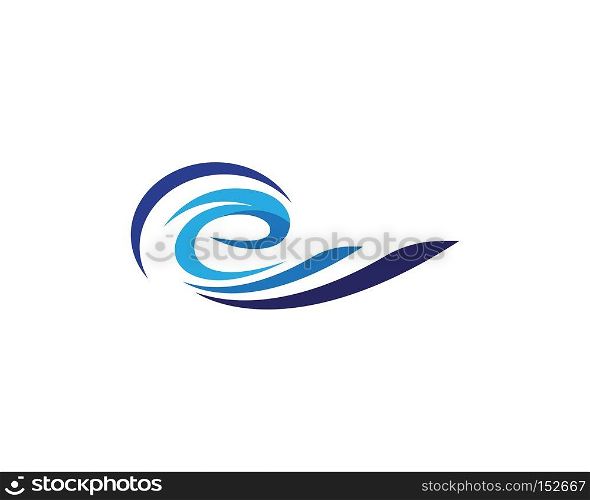 E Letter Water wave Logo Template vector illustration design