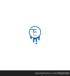 E logo letter design concept in black and blue color
