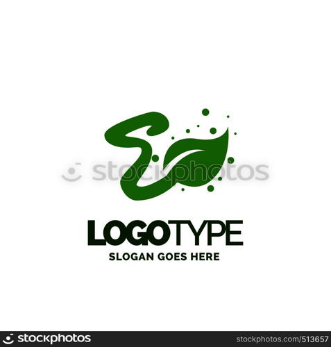 E logo with Leaf Element. Nature Leaf logo designs, Simple leaf logo symbol. Natural, eco food. Organic food badges in vector. Vector logos. Natural logos with leaves. Creative Green Natural Logo template.