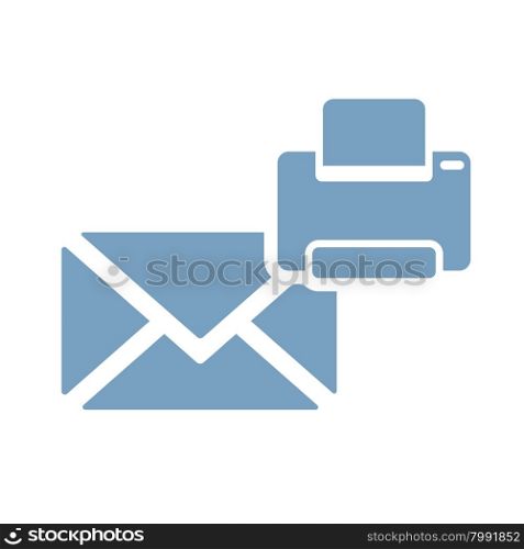 e-mai and printer web icon vector illustration