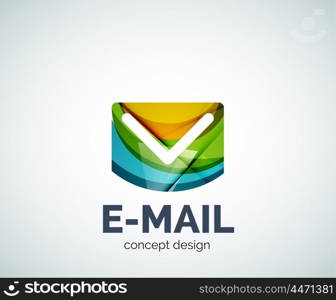 E-mail logo business branding icon, created with color overlapping elements. Glossy abstract geometric style, single logotype