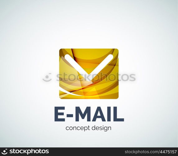 E-mail logo business branding icon, created with color overlapping elements. Glossy abstract geometric style, single logotype