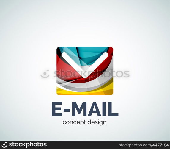 E-mail logo business branding icon, created with color overlapping elements. Glossy abstract geometric style, single logotype