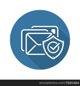 E-mail Protection Icon. Flat Design. Business Concept. Isolated Illustration.. E-mail Protection Icon. Flat Design.