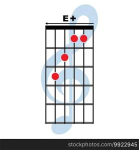 E plus  guitar chord icon. Basic guitar chord vector illustration symbol design