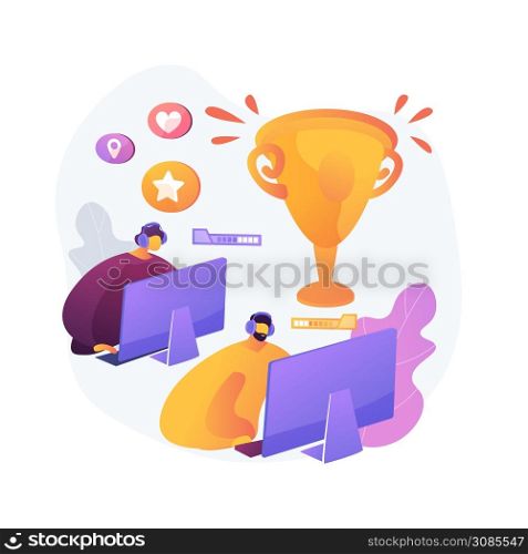 E-sport tournament abstract concept vector illustration. Esports tournament streaming, game official event, esports championship, gaming arena, e-sport fan support abstract metaphor.. E-sport tournament abstract concept vector illustration.