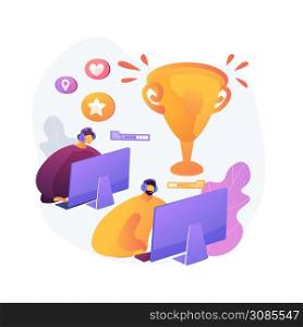 E-sport tournament abstract concept vector illustration. Esports tournament streaming, game official event, esports championship, gaming arena, e-sport fan support abstract metaphor.. E-sport tournament abstract concept vector illustration.