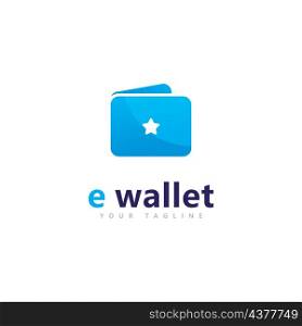 E wallet logo design vector design template