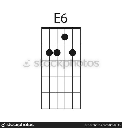 E6 guitar chord icon vector illustration design