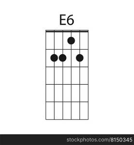 E6 guitar chord icon vector illustration design