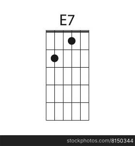 E7 guitar chord icon vector illustration design