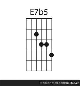 E7b5 guitar chord icon vector illustration design