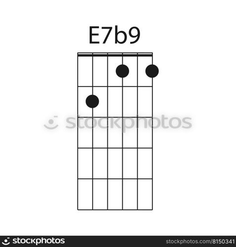 E7b9 guitar chord icon vector illustration design