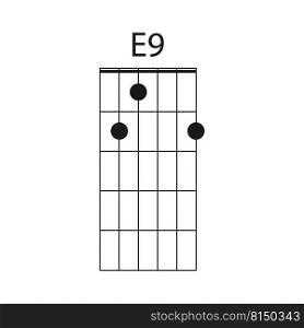 E9 guitar chord icon vector illustration design