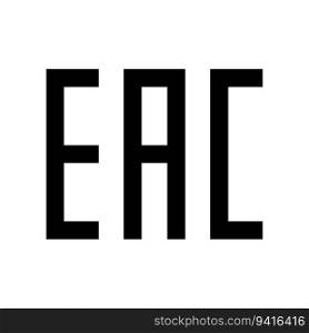 EAC sign. Eurasian conformity mark symbol. Vector illustration. EPS 10. Stock image.. EAC sign. Eurasian conformity mark symbol. Vector illustration. EPS 10.