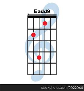 Eadd9 guitar chord icon. Basic guitar chord vector illustration symbol design