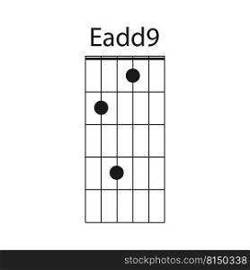Eadd9 guitar chord icon vector illustration design