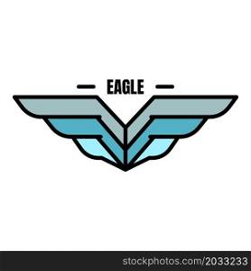 Eagle air borne logo. Outline eagle air borne vector logo color flat isolated. Eagle air borne logo, outline style