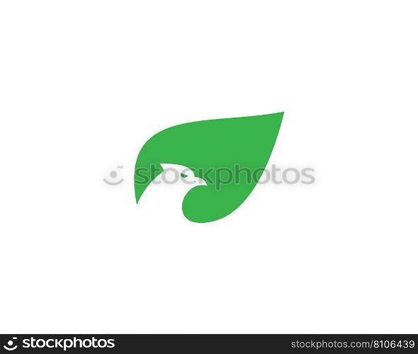 Eagle and leaves or leaf logo pictorial logo Vector Image
