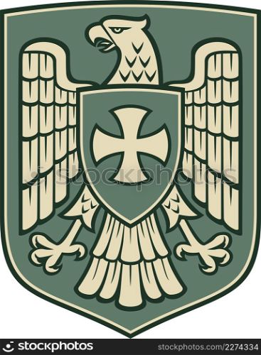 Eagle and the cross coat of arms