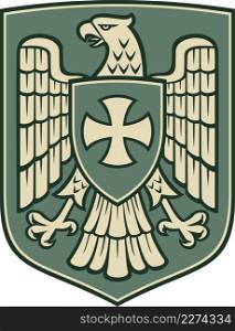 Eagle and the cross coat of arms