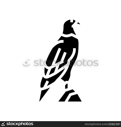 eagle bird in zoo glyph icon vector. eagle bird in zoo sign. isolated contour symbol black illustration. eagle bird in zoo glyph icon vector illustration
