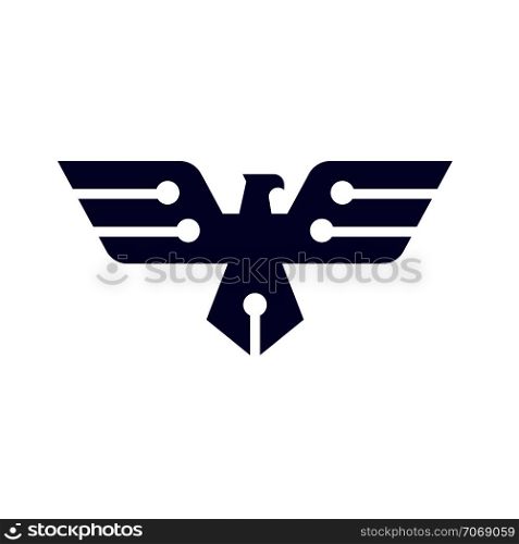 Eagle electronic Template, Hawk mascot graphic, bald eagle vector logo, eagle technology concept vector logo, creative and modern eagle bird logo vector