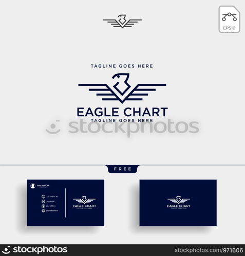 eagle, falcon, bird business consulting logo template vector illustration with business card. eagle, falcon, bird business consulting logo template vector illustration