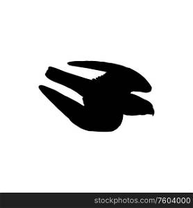 Eagle flying down to catch prey isolated bird silhouette. Vector falconry sport logo, hawk animal. Hawk animal isolated eagle falcon bird flying down