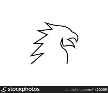 Eagle head line vector illustration