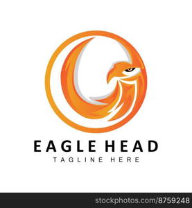 Eagle Head Logo Design, Flying Feather Animal Wings Vector, Product Brand Icon Illustration