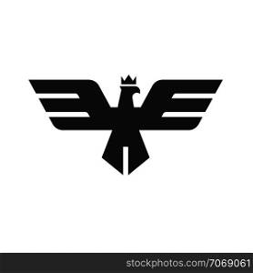 Eagle head with crown logo Template, silhouette Hawk mascot graphic, bald eagle vector logo, eagle technology concept vector logo, creative and modern eagle bird logo vector
