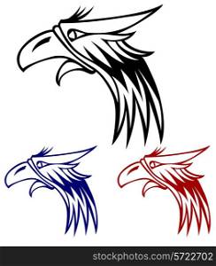 eagle isolated on white background for mascot or emblem design.
