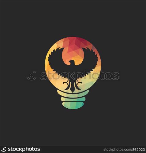 Eagle light bulb logo design. Creative idea concept design.