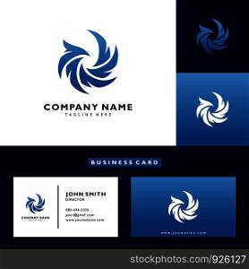 Eagle logo vector abstract template with business card