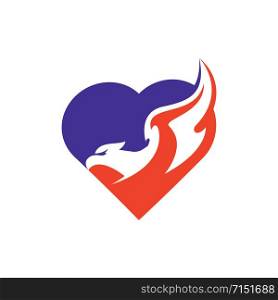 Eagle Love Logo Design. Eagle symbol with love logo.