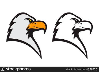 Eagle mascot. Sports team emblem template. Design element for logo, label, emblem, sign. Vector illustration.